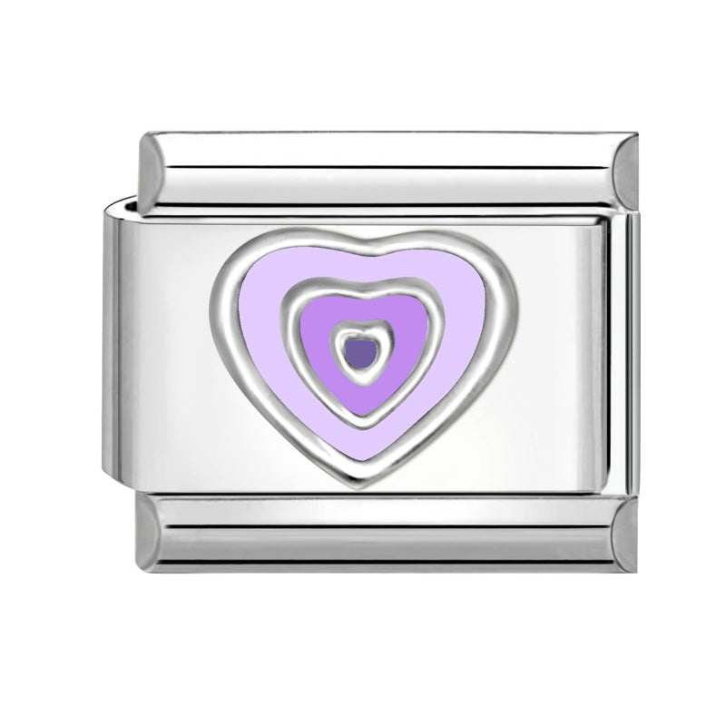 Wholesale Electroplated Stainless Steel Multicolor Heart Pendants DIY Jewelry Accessory
