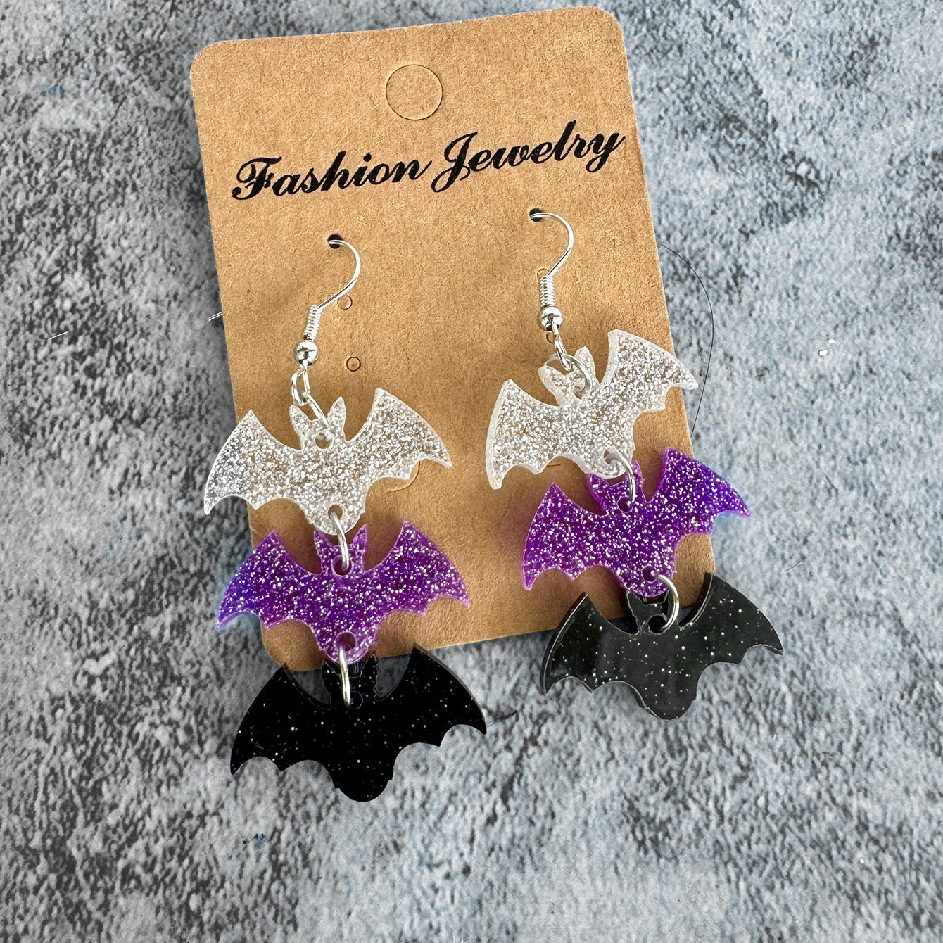 Wholesale Halloween Dark Style Bat Acrylic Earrings ACC-ES-XinChuan060