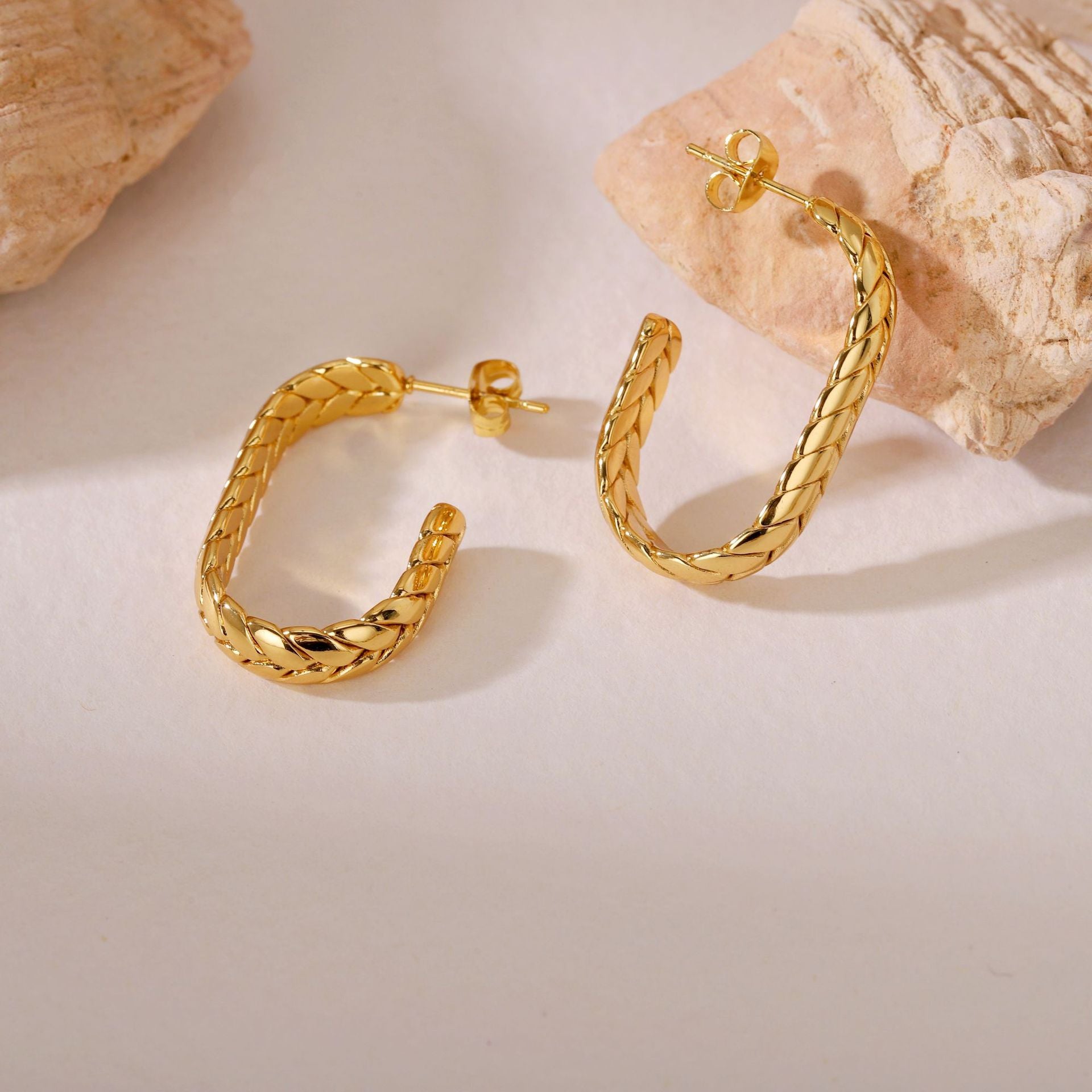 Wholesale Titanium Steel Wheat Ear Earrings