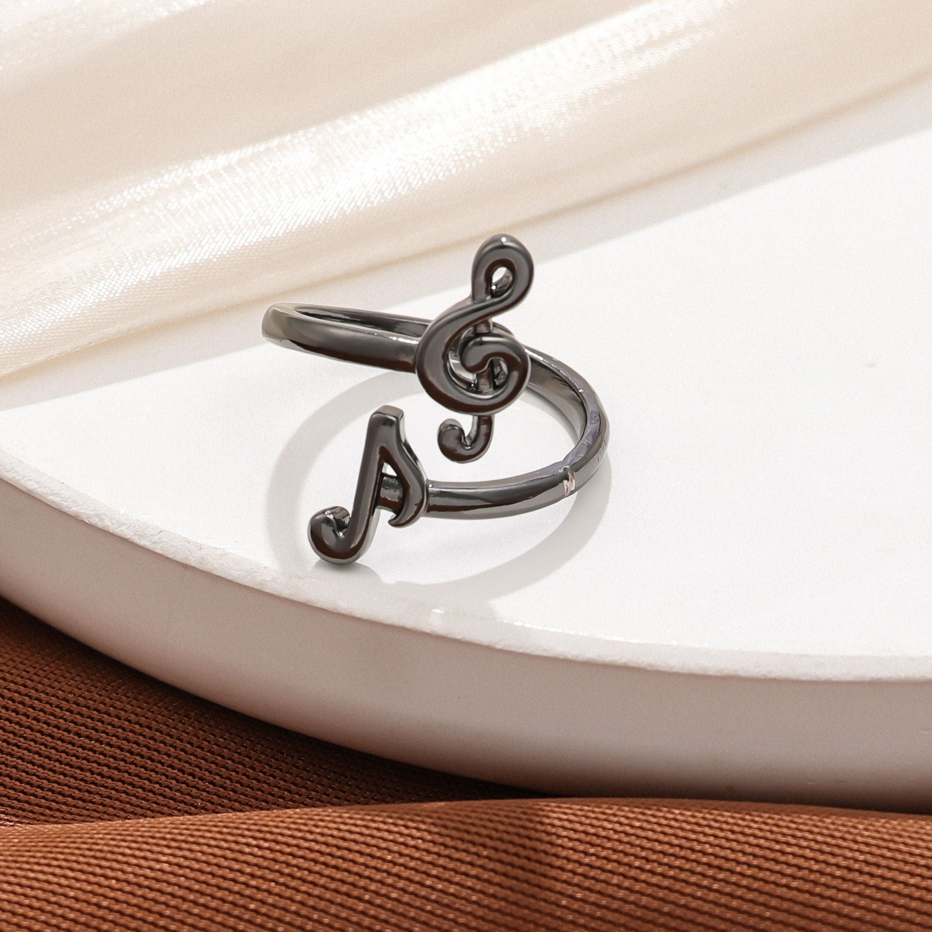 Wholesale music notes to send music lovers opening adjustable ring