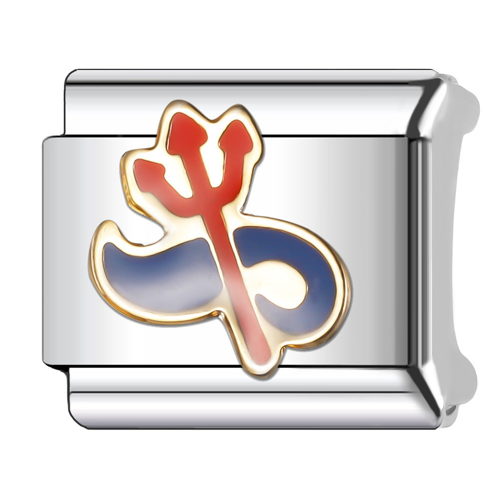 Wholesale Italian Charm Bracelet 9mm DIY Splicing American Flag Series Stainless Steel Composable Bracelet