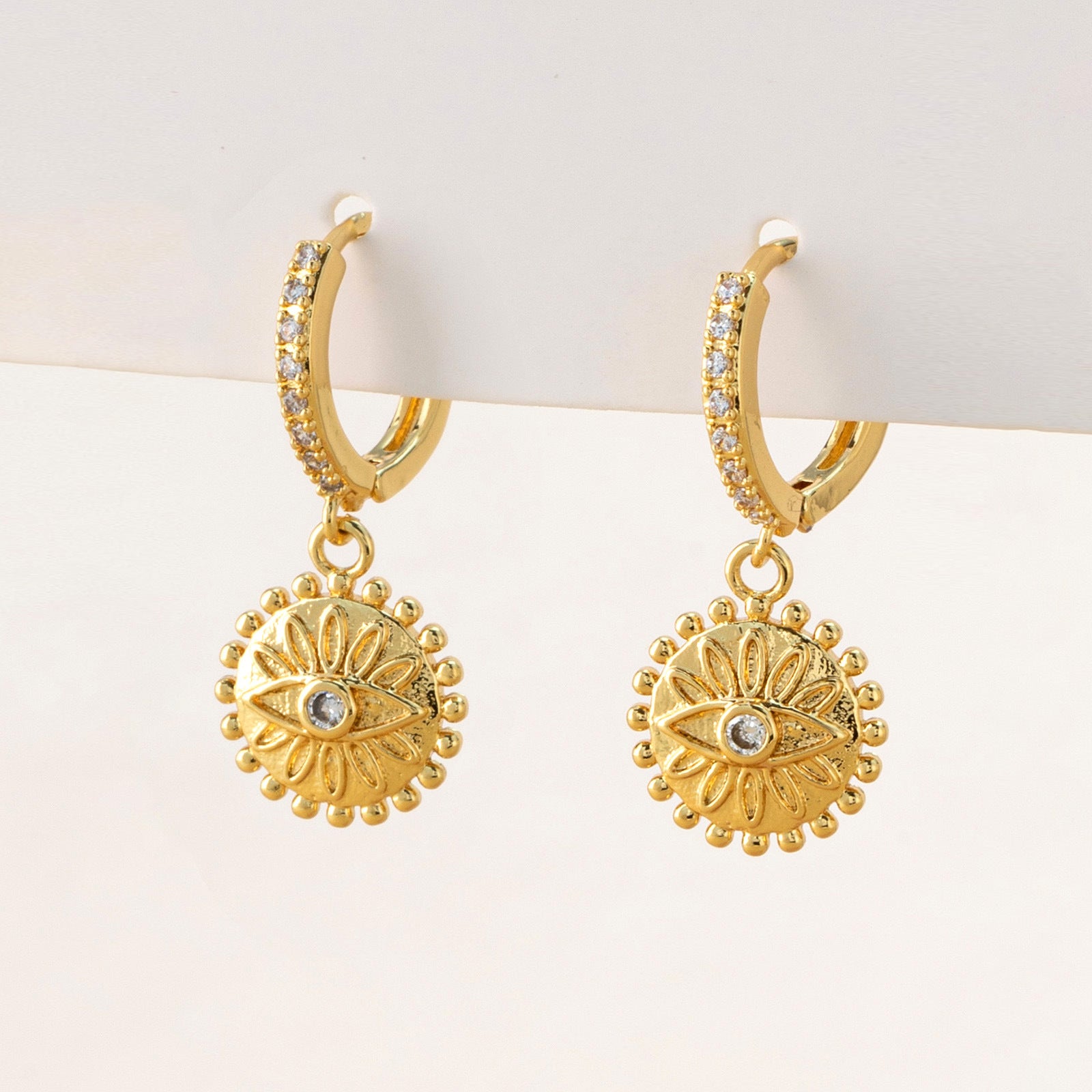 Wholesale Micro-Inlaid Zirconia Cross Bow Earrings ACC-ES-SY001