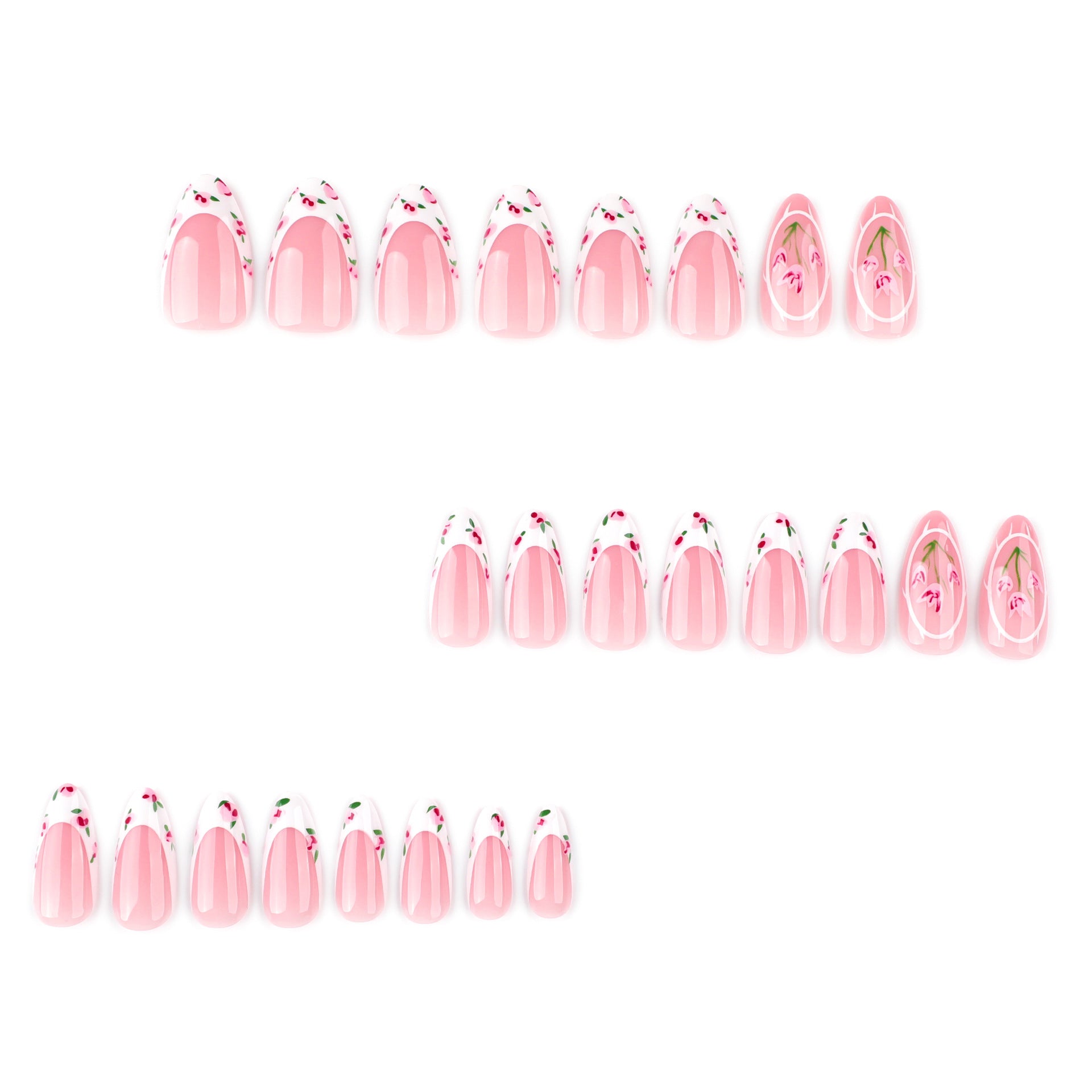 Wholesale 24 Pieces/box Tulip Flower Nails Kits Nail Stickers