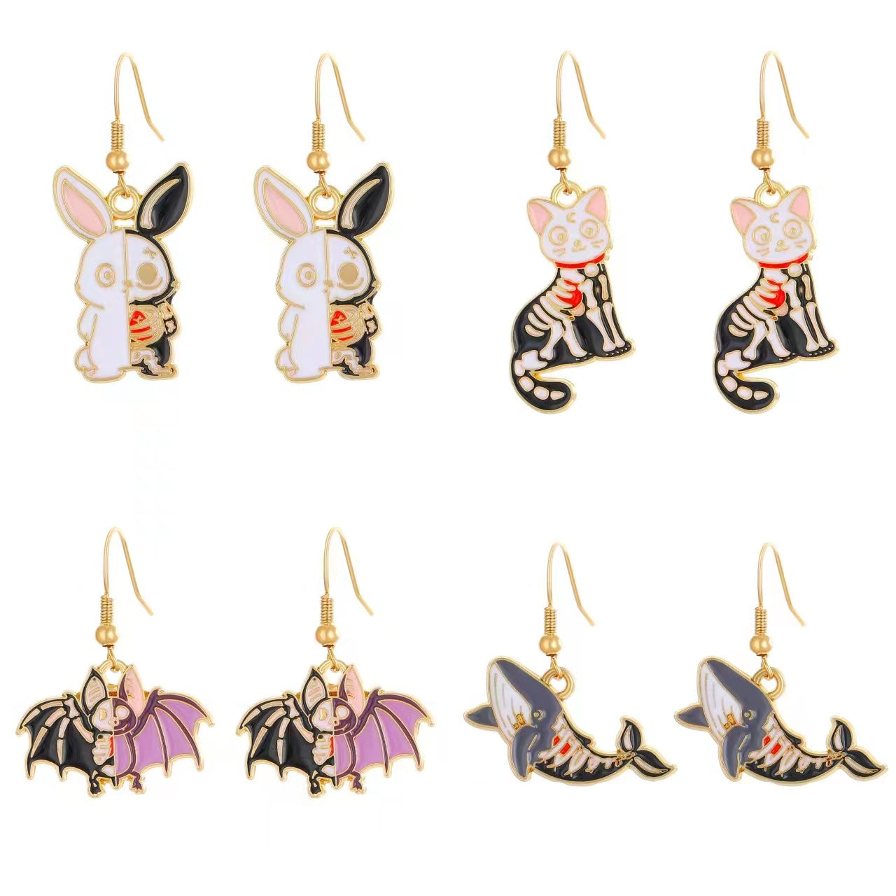 Wholesale Trendy Funny Animal  Earrings Zinc Alloy Electroplate Party Jewelry Accessory