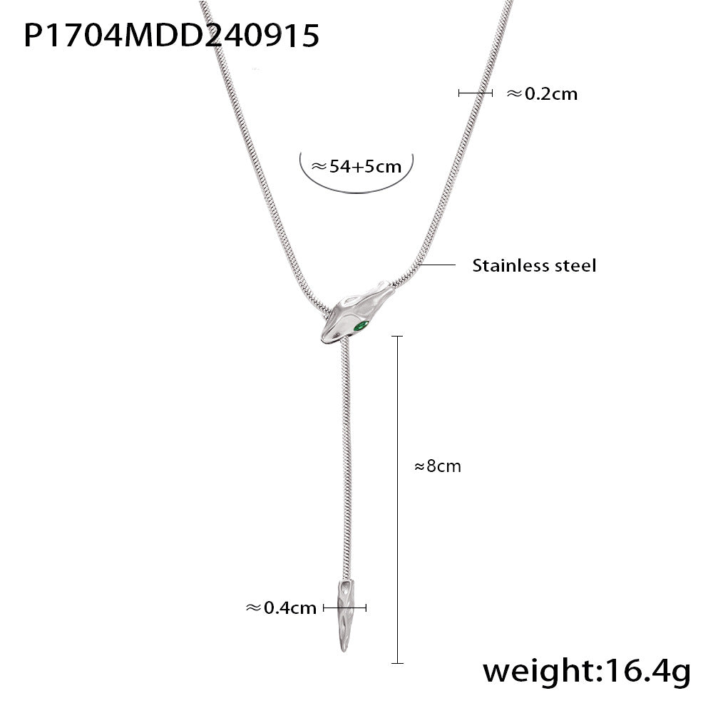 Wholesale  snake head necklace  stainless steel long trendy street necklace