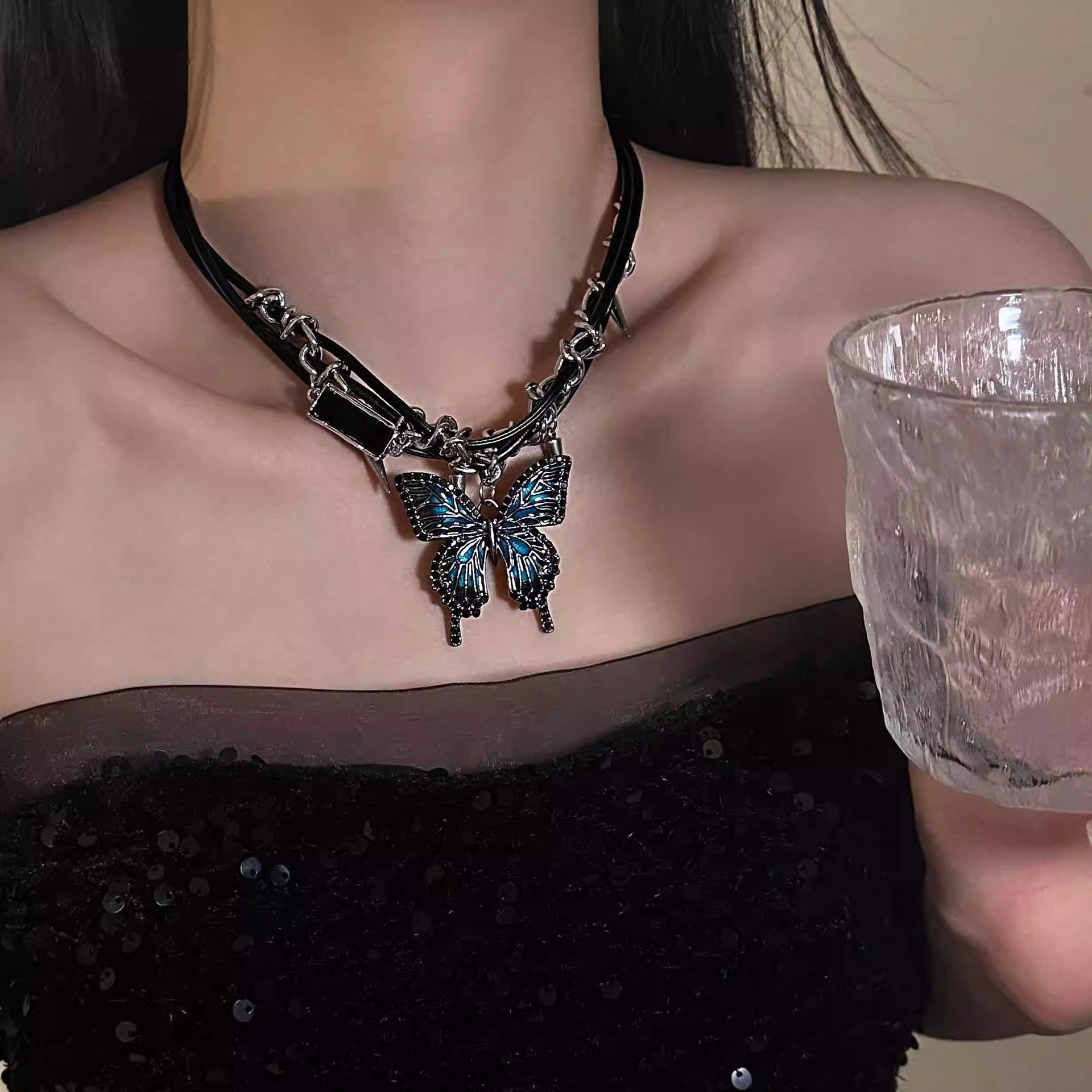 Wholesale  Exaggerated Butterfly Necklace