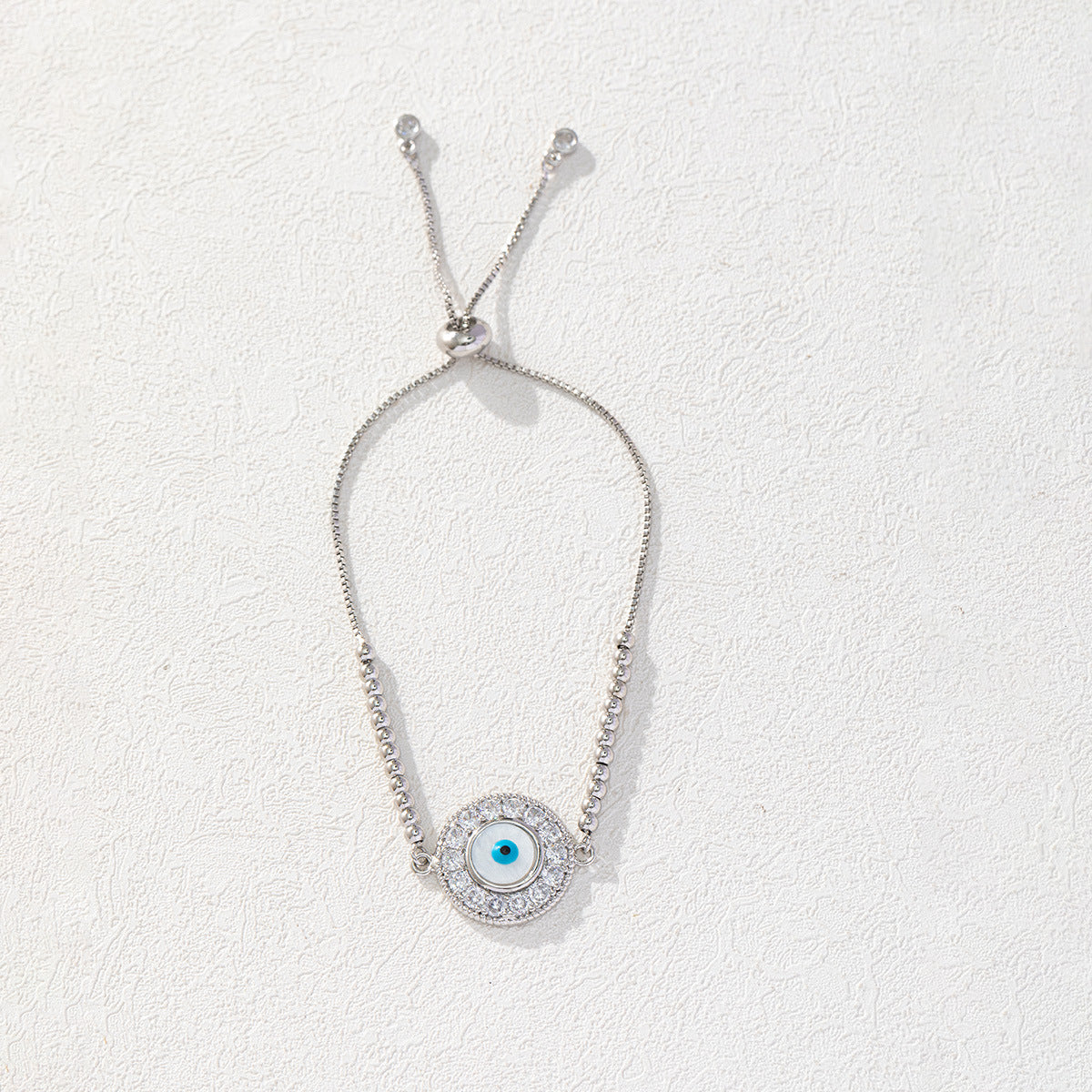 Wholesale Copper Zircon Evil Eye Bracelet Trendy Blue Eye Drip Oil Jewelry Accessory Women S Boutique Gift