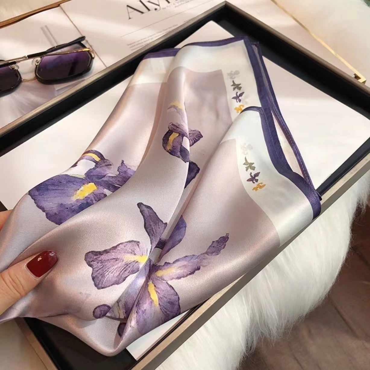 Wholesale versatile high-grade  Silk f 53* 53cm Large Square  Scarf