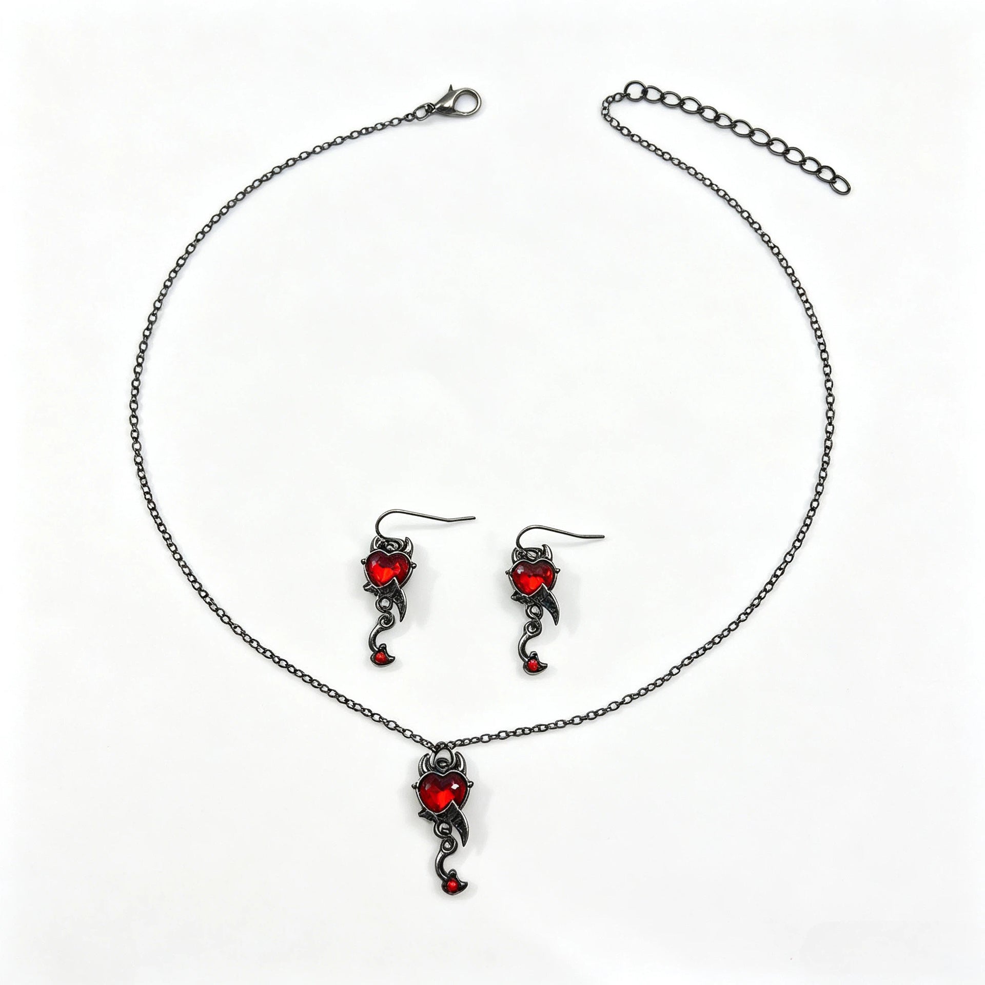 Wholesale Zinc Alloy Electroplated Gothic  Necklace Earrings Set Trendy Jewelry Accessory Gift Boutique Resale