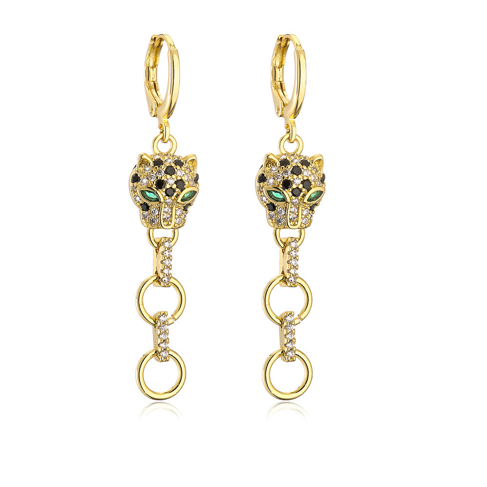 Wholesale Leopard Print Pendant Earrings