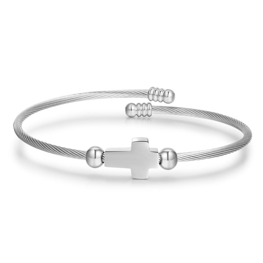 Wholesale stainless steel winding geometric bracelet