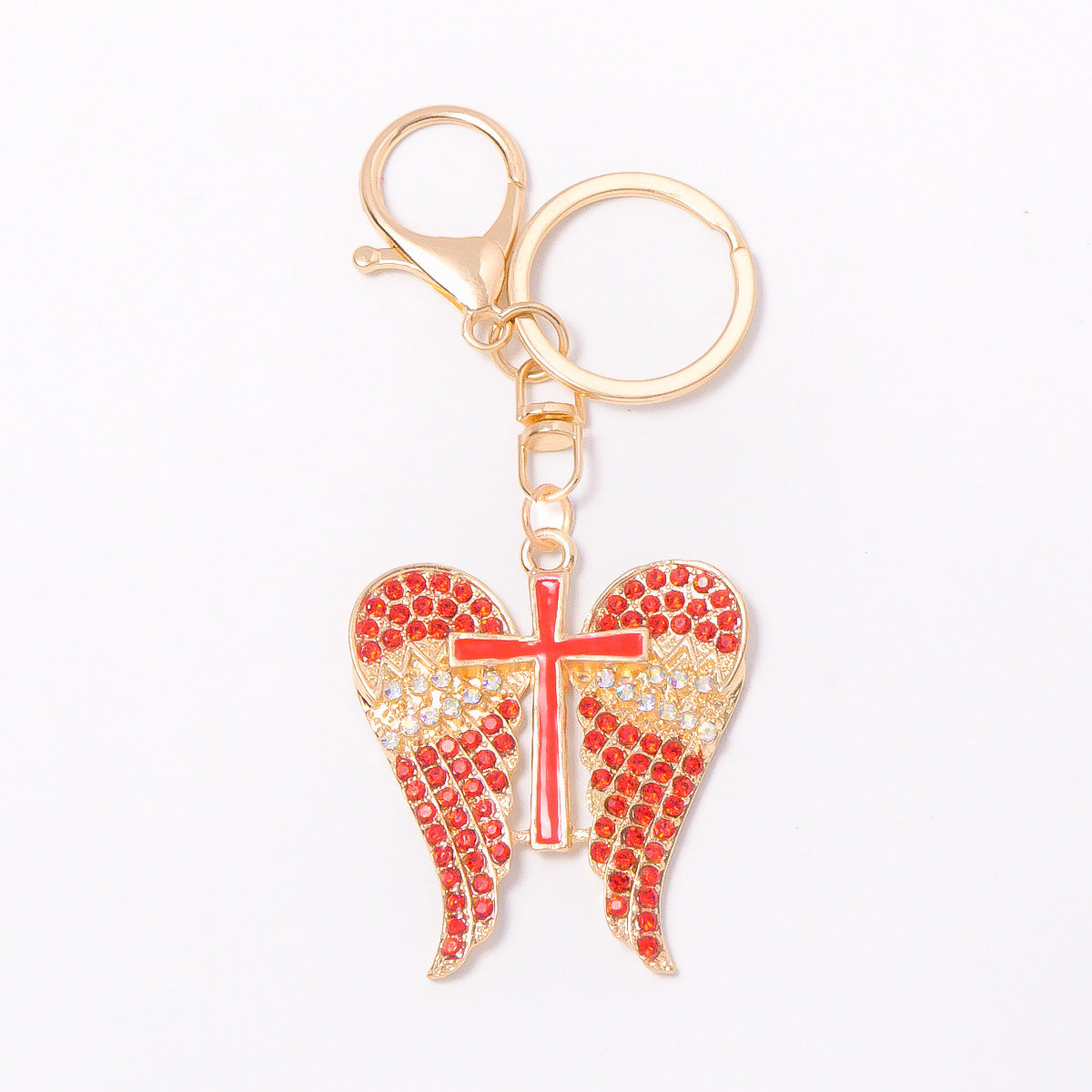 Wholesale Metal Wing Rhinestone Keychain Decorative Car Key Accessory Boutique Resale