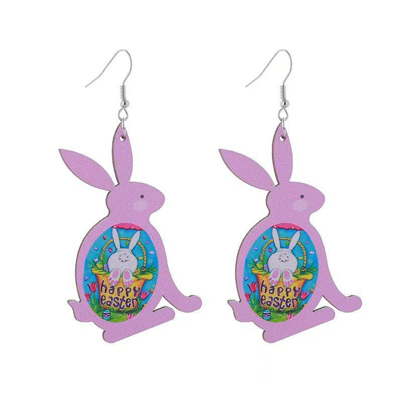 Wholesale Easter Cute Bunny Egg  Acrylic Earrings