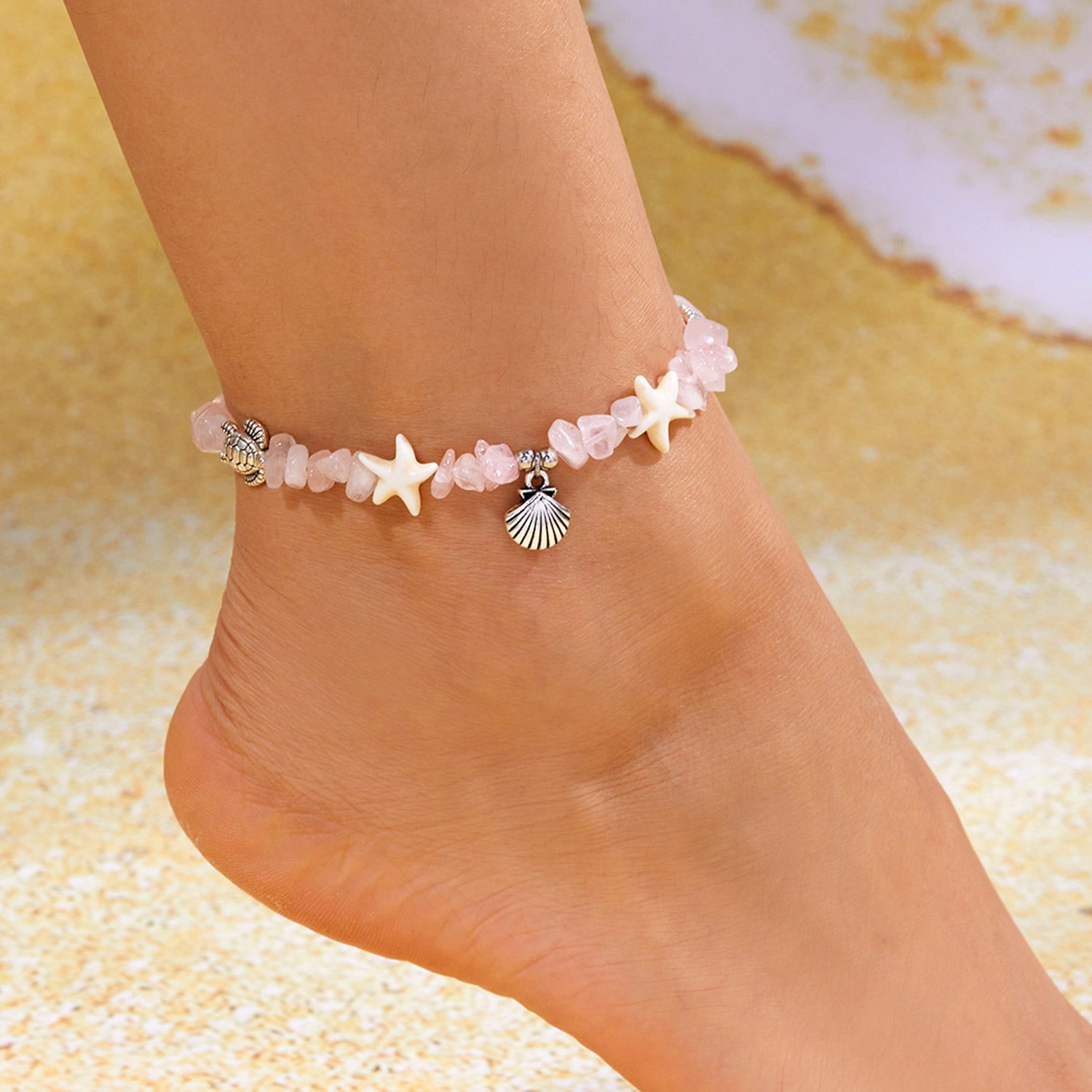 Wholesale  gravel bracelet anklets  shell starfish turtle bracelet