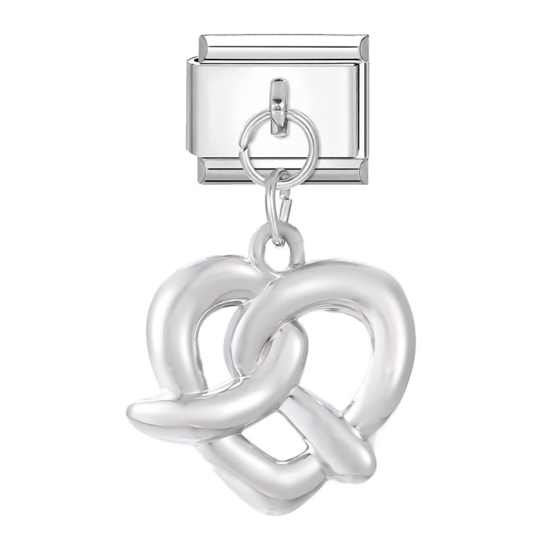 Wholesale 9mm Italian Charm Starter Bracelets DIY Heart Pendant Stainless Steel Composable Bracelet