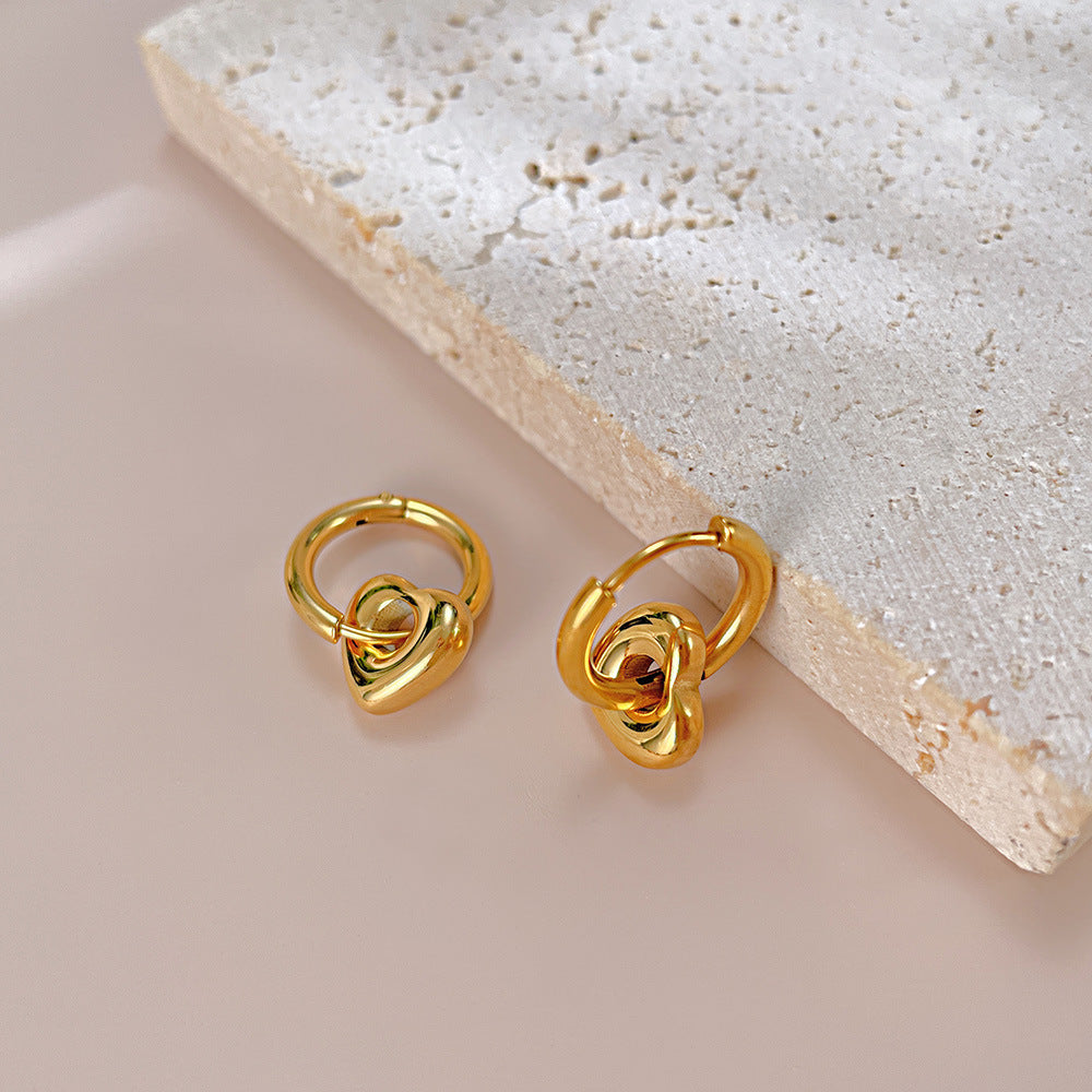 Wholesale Stainless Steel Ear Buckle Simple Love Five-pointed Star  Earrings