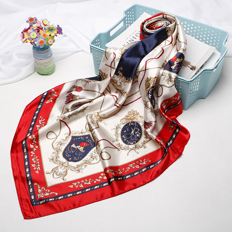 Wholesale Faux Silk Satin 90Cm Square f Women S Totem Print Head Wrap Casual Shawl