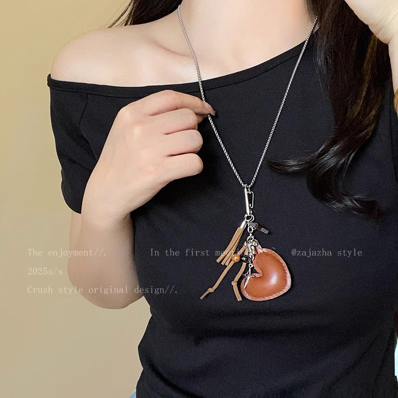 Wholesale Korean Style Heart Polka Dot Pendant Necklace Gift Jewelry Accessory