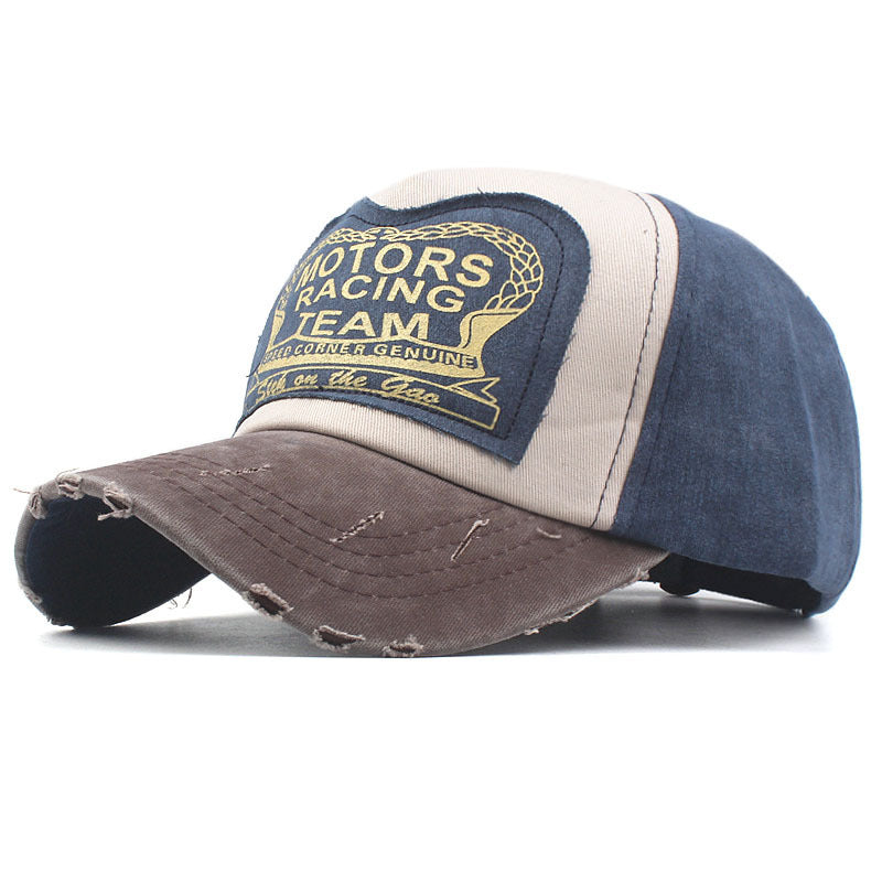 Wholesale Chic Distressed Motorcycle Baseball Cap Washed Trucker Hat For Outdoor Casual Wear