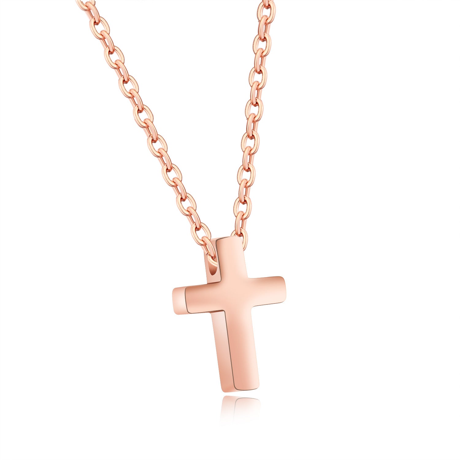 Wholesale mini cross pendant titanium steel necklace