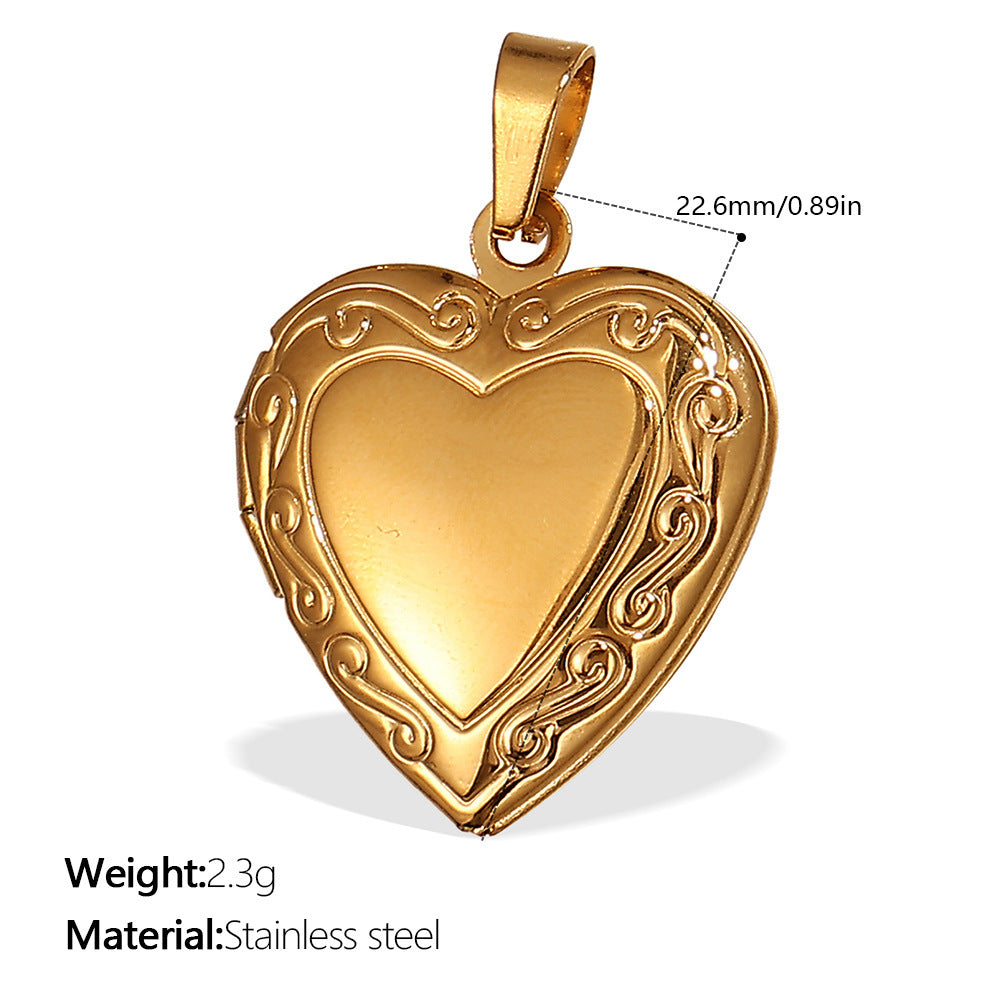 Wholesale  Variety of Peach Heart Stainless Steel Pendant Accessories Collection Lava Diamond Heart DIY Necklace Jewelry