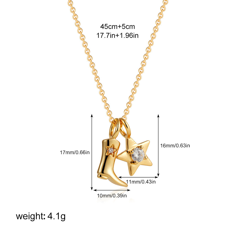 Wholesale 18K Gold Stainless Steel Zircon Necklace