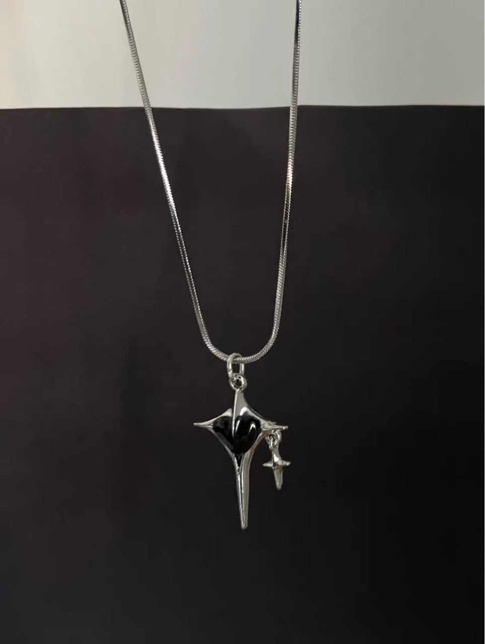 Wholesale Titanium Steel cross star love snake bone necklace