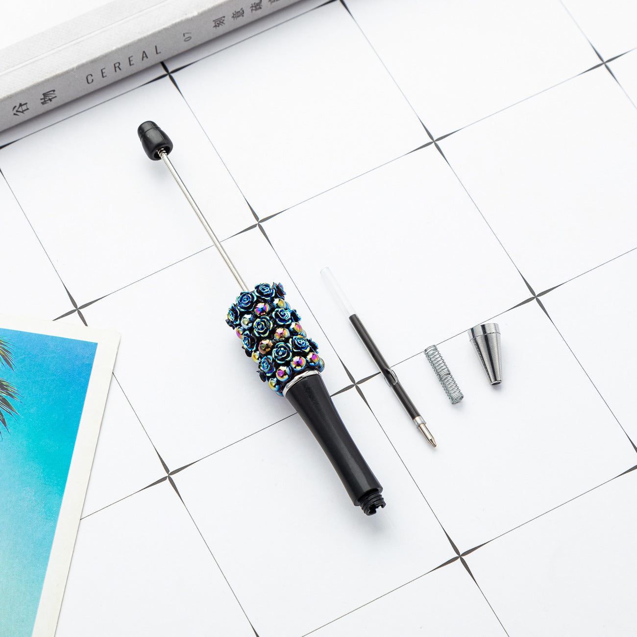 Wholesale Beadable Pens Rose Handmade DIY Beaded Pens ACC-PN-HuaH048