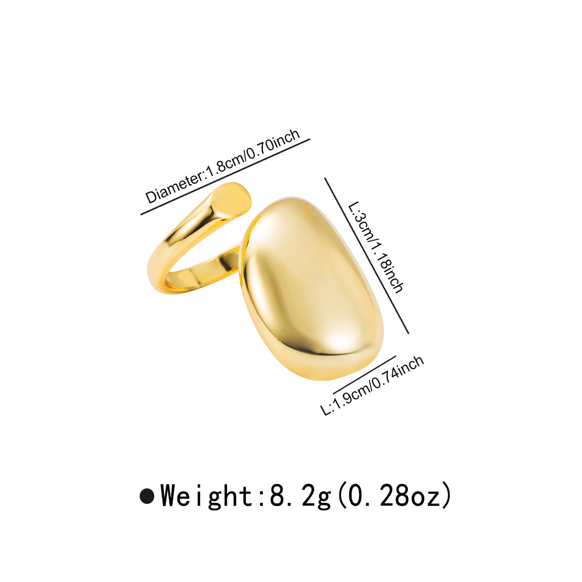 Wholesale Multi-Layered Line Ring Personalized Heavy Copper Cross-Wrapped Open Ring