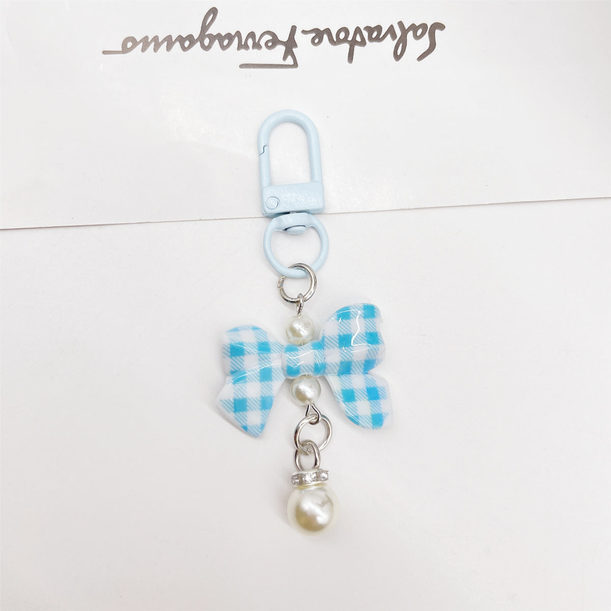 Wholesale Candy Colored Bowknot Texture Keychain Bag Charm Phone Accessory Gift
