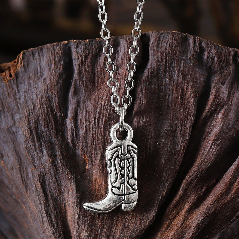 Wholesale  Western Cool Punk Denim Style Necklace