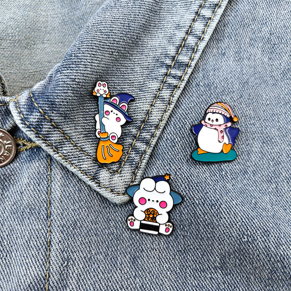 Wholesale 10pcs  Cute cartoon magic rabbit series brooch