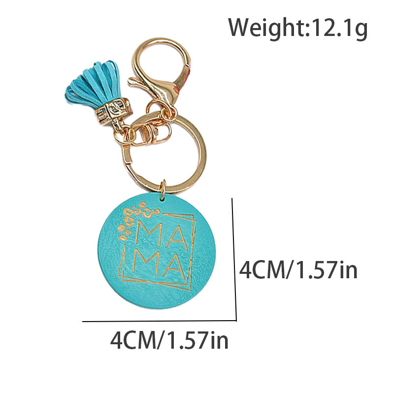 Wholesale Mother's Day Gift MAMA Wooden Sign Letter Tassel Keychain ACC-KC-TuoYi002