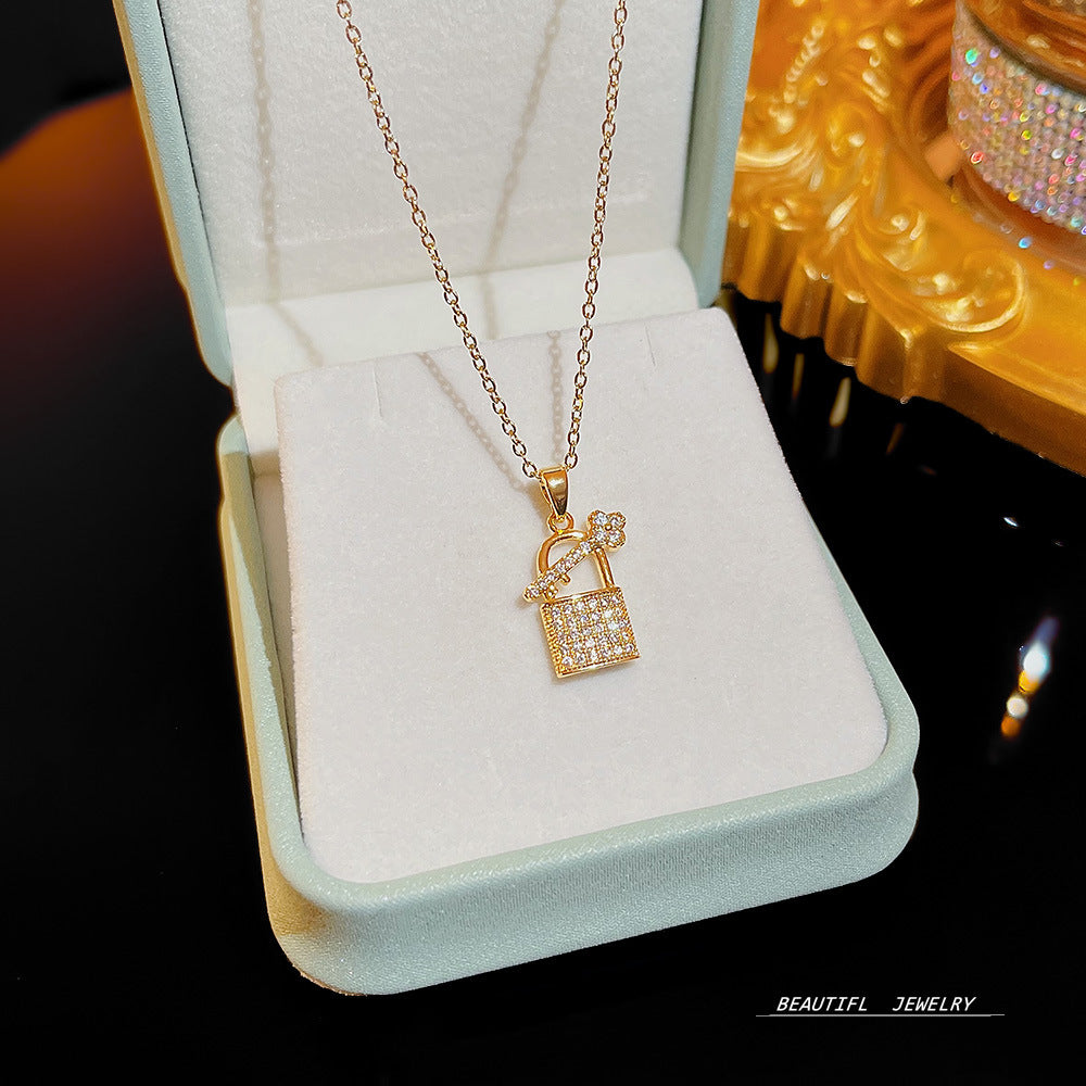 Wholesale Micropaved Zirconia Clavicle Chain Titanium Steel Necklaces Choker Necklace ACC-NE-Xiyue005