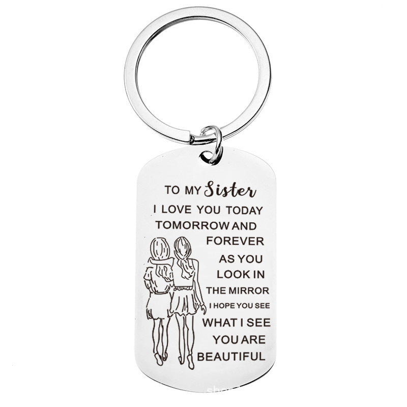 Wholesale Titanium Steel Keychain Engraving Christmas Keychain ACC-KC-Chenz009