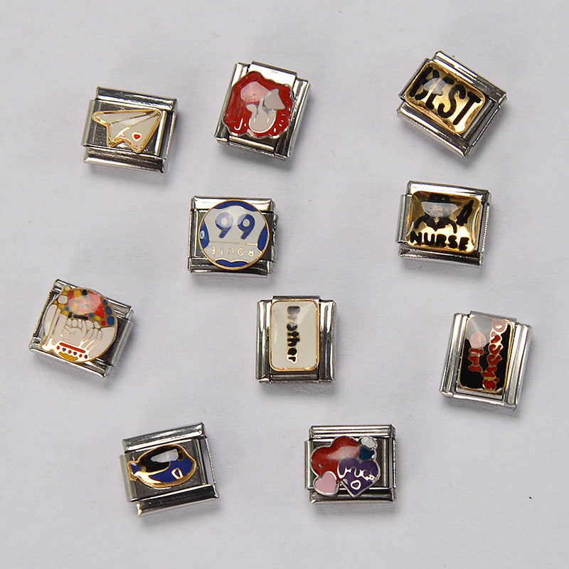 Wholesale DIY Modular Heart Shape Bracelet Chain Stainless Steel Fashion Accessory for Resale
