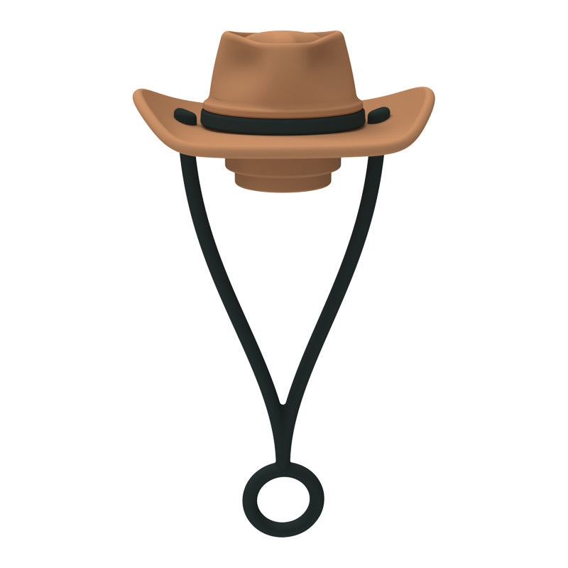 Wholesale Western Style Cowboy Hat Silicone Straw Tube Cap 6-10mm Straw Decoration Straw Cover ACC-SCR-HuaYi004