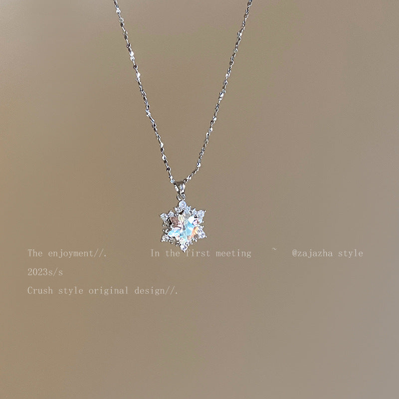 Wholesale Snowflake Zircon Autumn and Winter Necklace