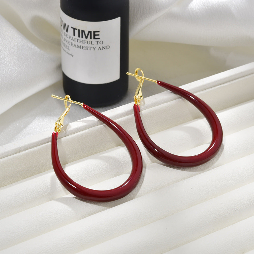 Wholesale  Red Hoop Earrings Luxury Earrings