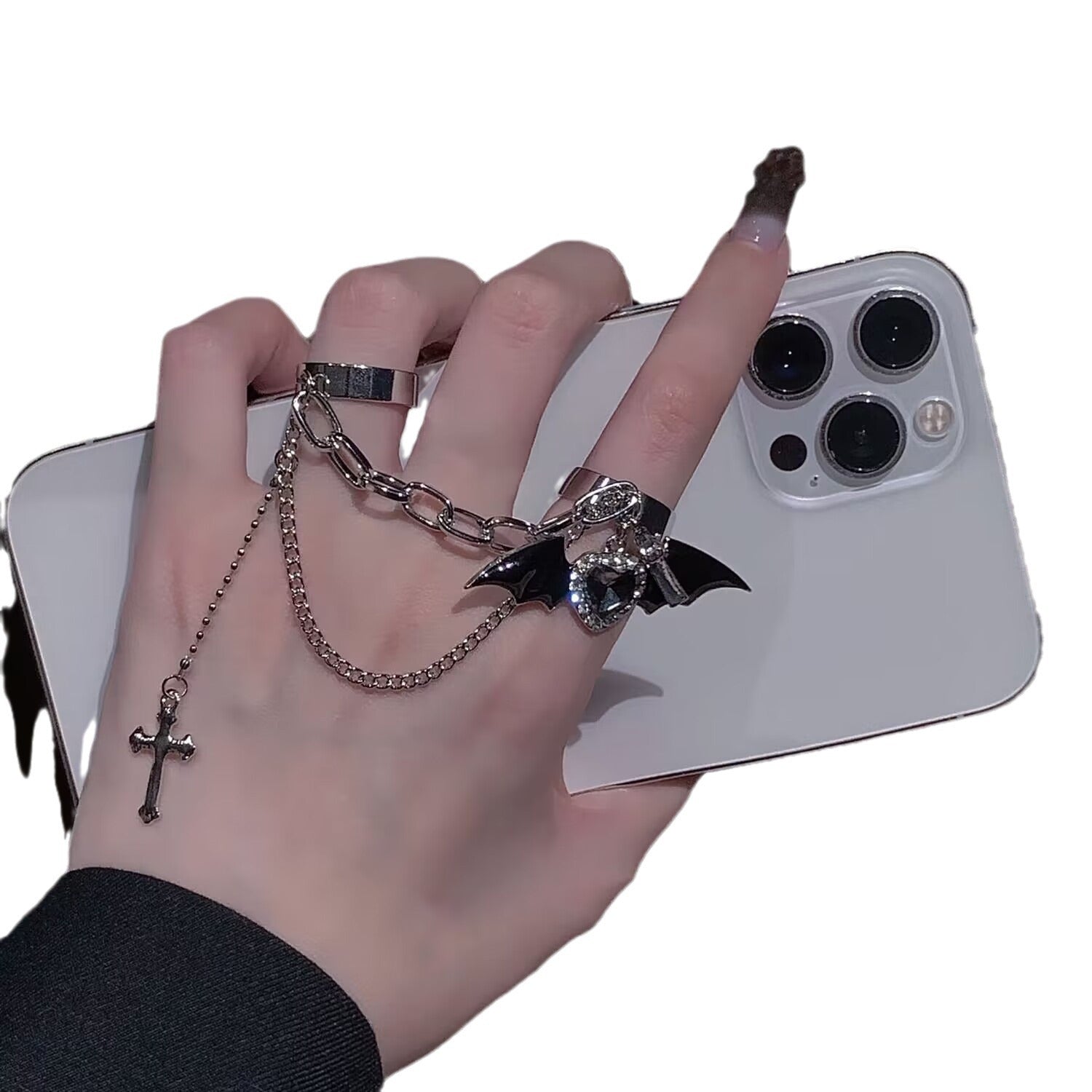 Wholesale Alloy Devil Ring Set Cross Pendant Gift Boutique Jewelry Accessory