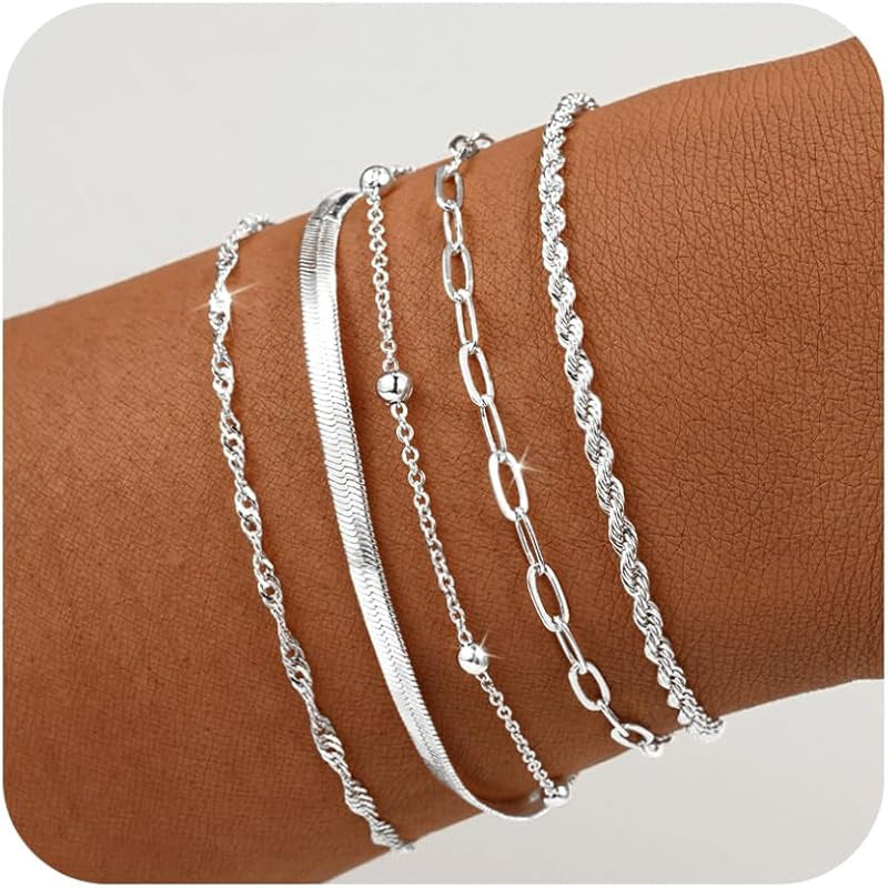 Wholesale Geometric Gold 5-Piece Stackable Bracelet Set – Chic Jewelry Accessory for Women Gift Boutique Resale