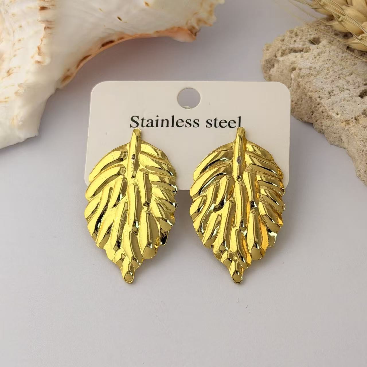 Wholesale Geometric Pleated Earrings 304 Stainless Steel Fashion Jewelry for Women