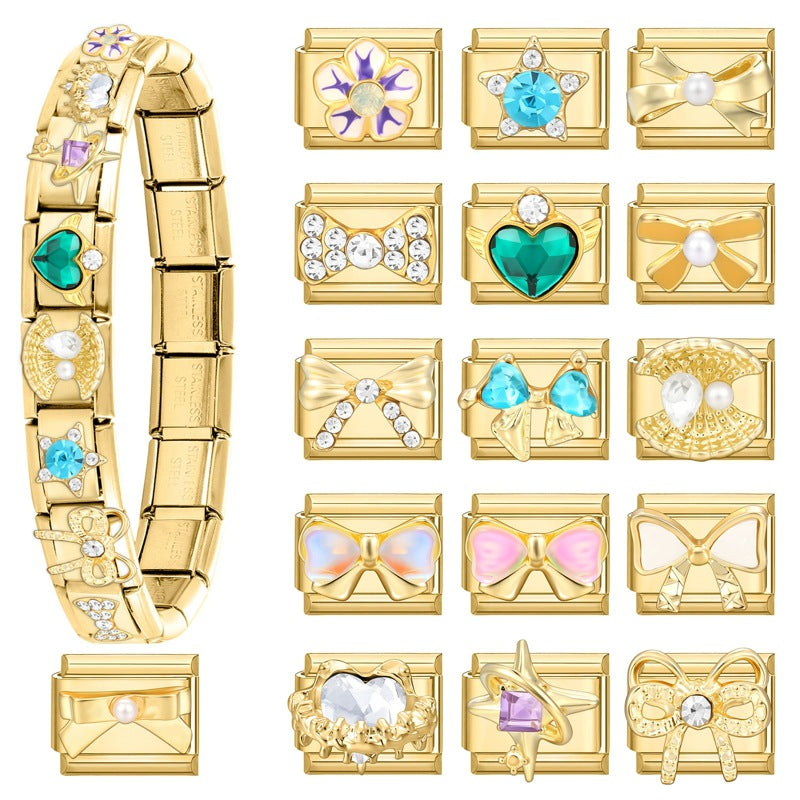 Wholesale Italian Charm Bracelet 9mm DIY Splicing Cute Creative Stainless Steel Composable Bracelet