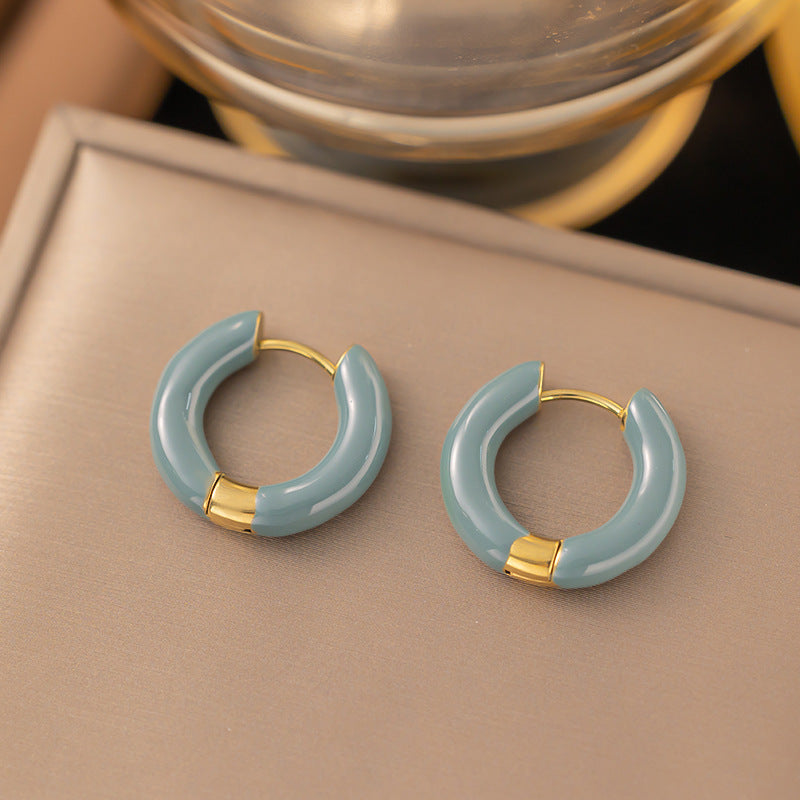 Wholesale Exaggerated Earrings Retro Simple Stainless Steel Earrings Statemente Earrings Vintage Earrings ACC-ES-Yibao001