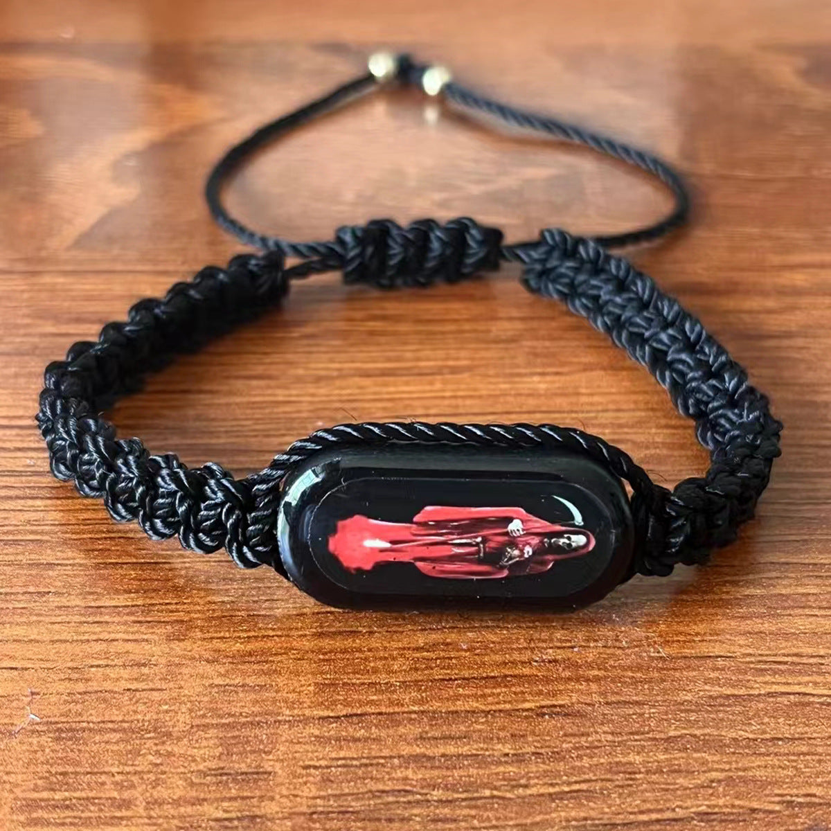 Wholesale Red Madonna Fortune Theme Hand Knitted Wood Bead Bracelet Fashion Jewelry Accessory For Casual Daily Wear Or Boutique Resale