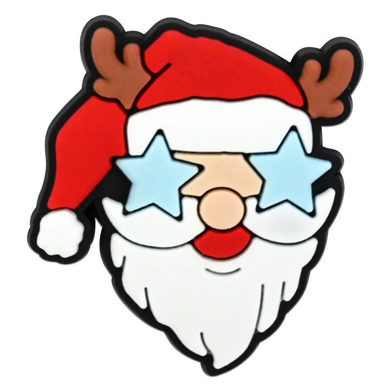 Wholesale   Random 100pcs Christmas  PVC Soft Rubber Shoe Buckle Decoration