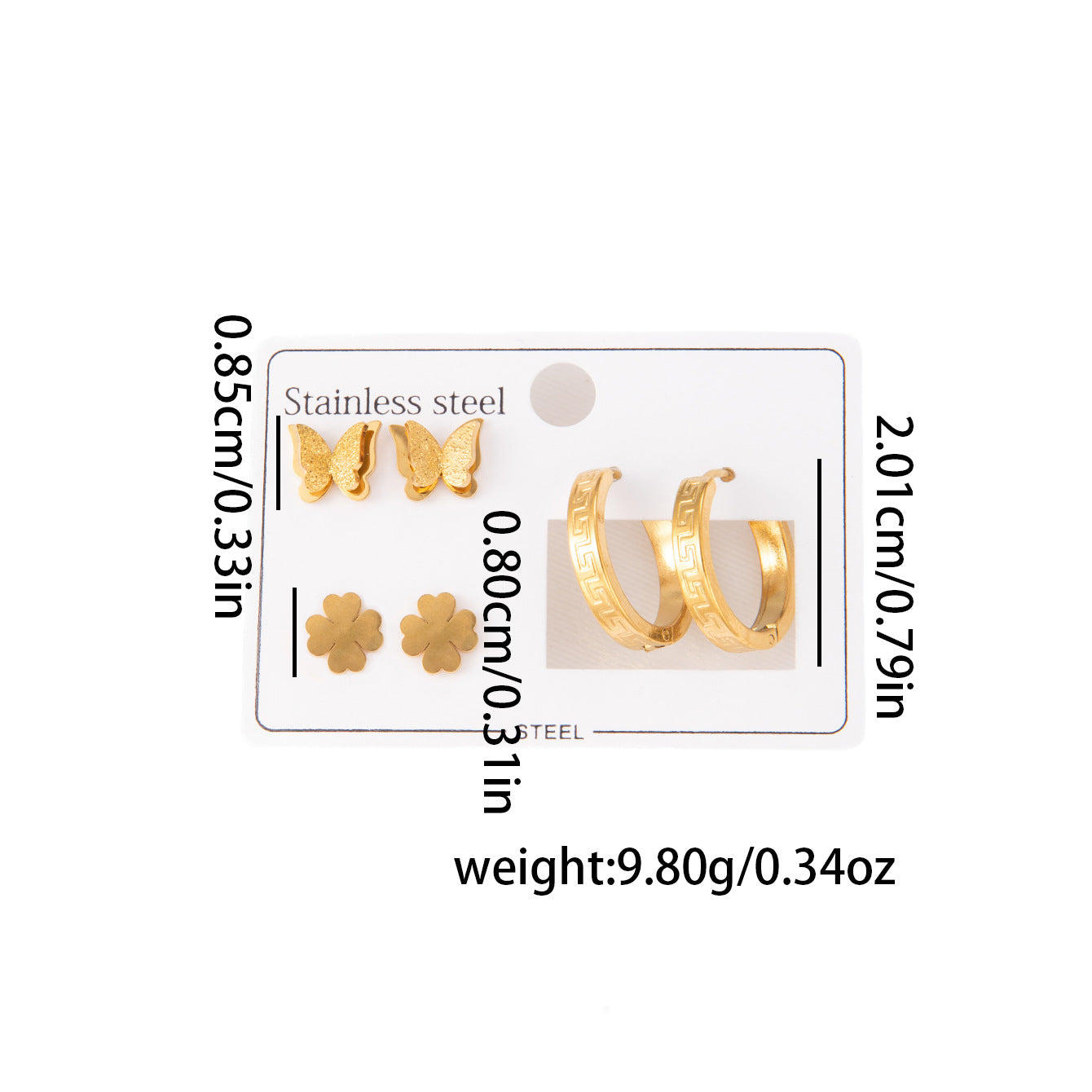 Wholesale Stylish Titanium Steel Love Earrings Set Fashion Jewelry for Party Wear