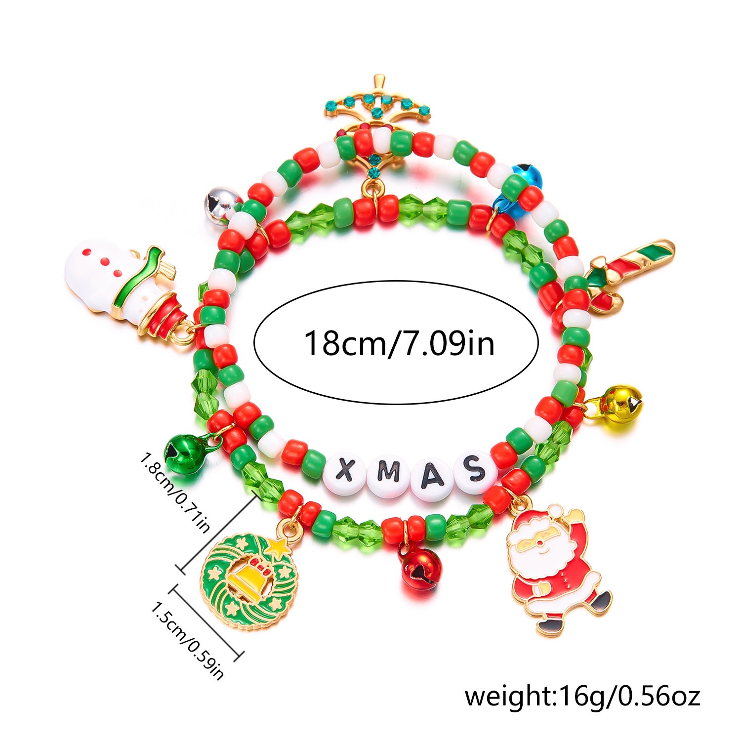 Braccialetto morbido con lettere y in rilievo di Natale all'ingrosso