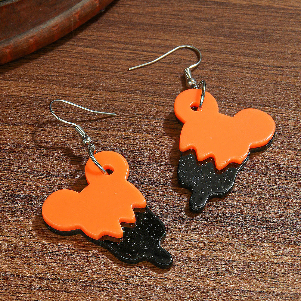 Wholesale  acrylic  orange and black  ice cream acrylic earrings