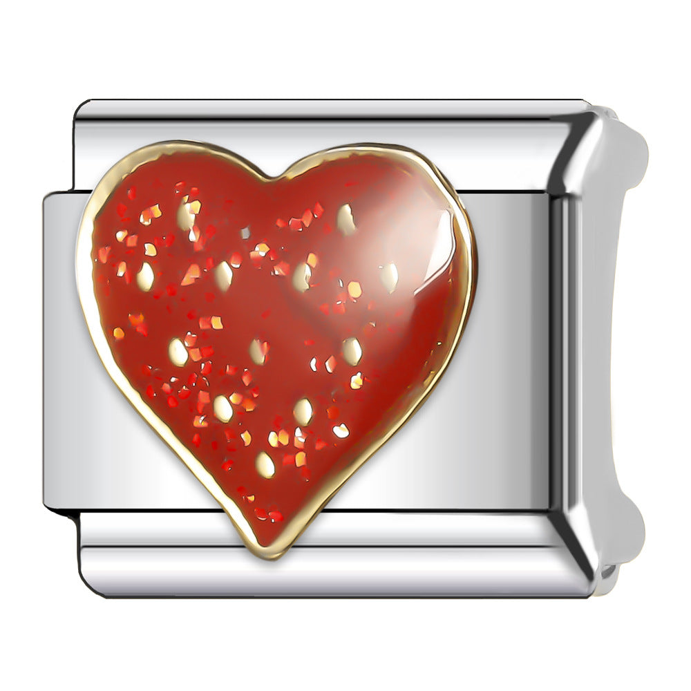 Wholesale Italian Charm Bracelet 9mm DIY Splicing Red Series Stainless Steel Composable Bracelet